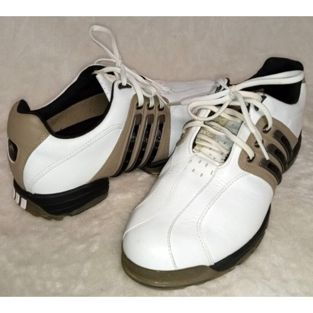 Adidas Adiprene Golf Shoes White Brown Men's Size 8.5 US - Picture 3 of 9